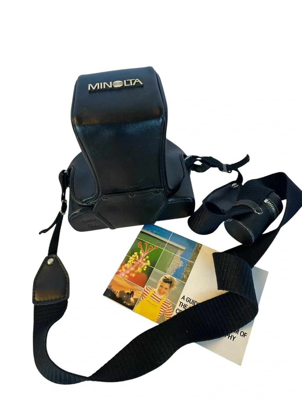 Minolta Black SLR Camera Kit with Case & Flash